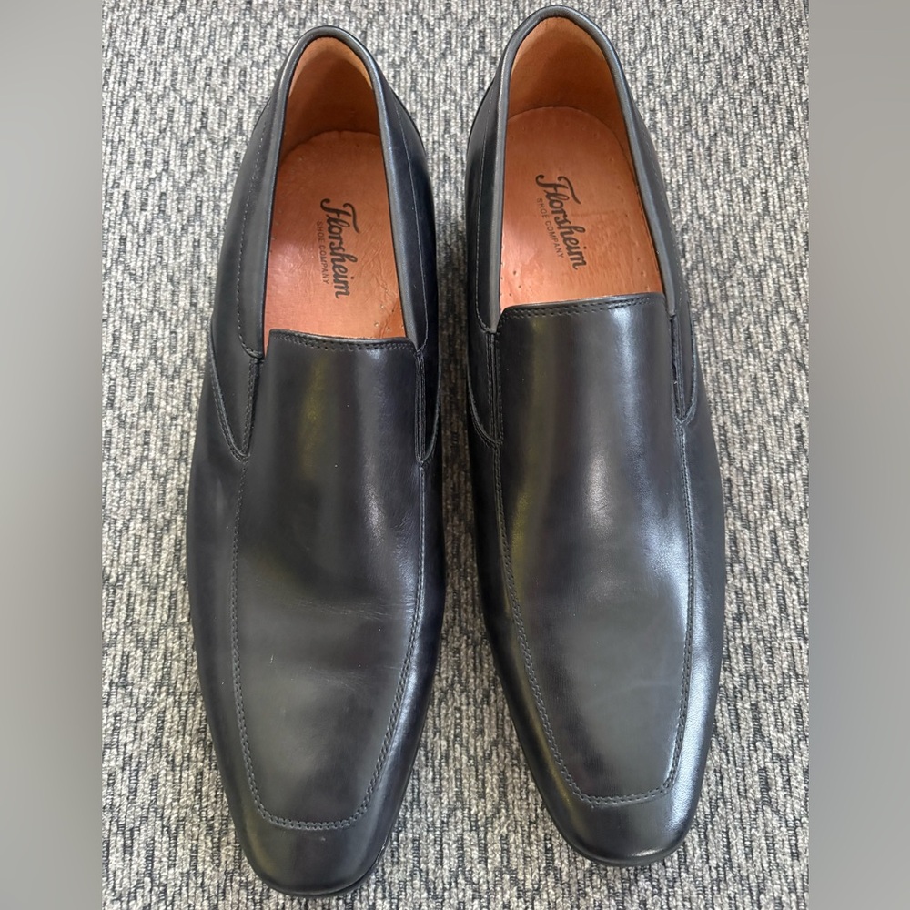 Florsheim Postino Moc Toe Venetian Black Leather Slip On Loafer Shoes Mens 13EEE